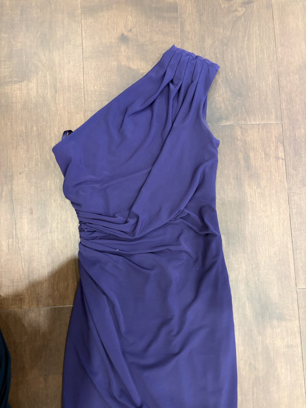 le chateau one shoulder purple dress